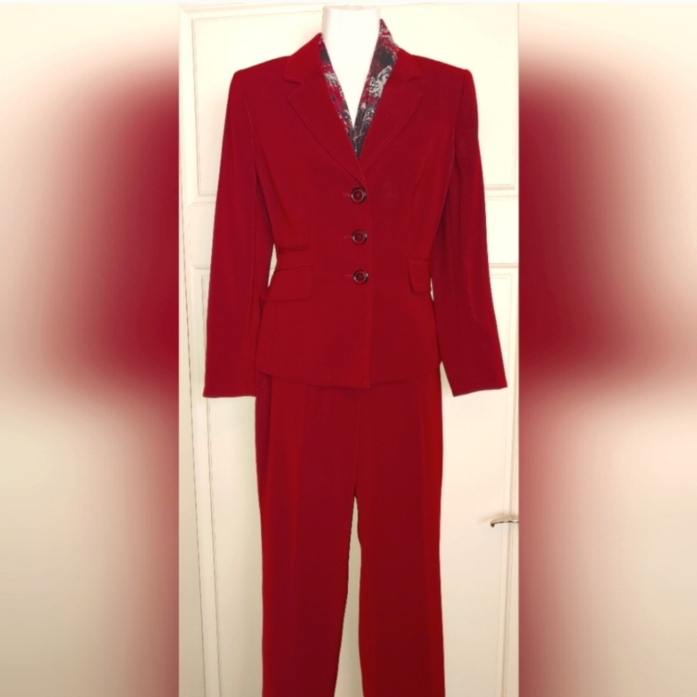 Kasper Classic Red Pantsuit